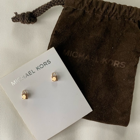 Micheal Kors Rose Gold Lock Earrings - Picture 1 of 5